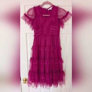 Girls Ivy City Whimsical hot pink Lace Dress Party Size 11/12
